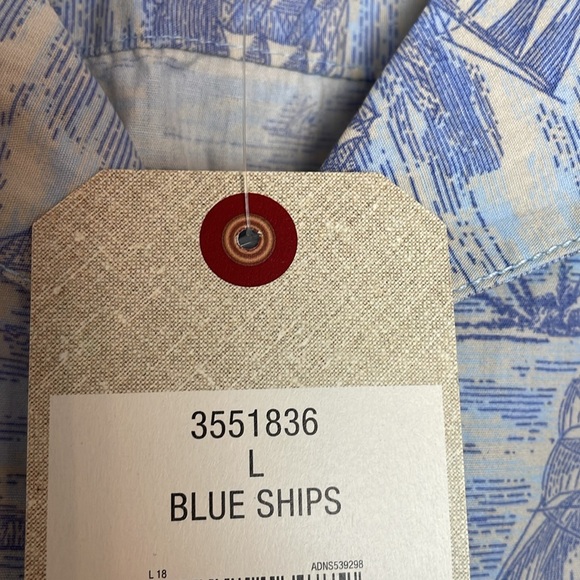 NWT Men’s Saddlebred Button Down Dress Shirt Pirate Ships Theme Size Large - Picture 10 of 10